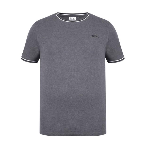 Charcoal Marl - Slazenger - Tipped T Shirt Mens