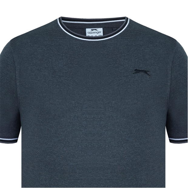 Charcoal Marl - Slazenger - Tipped T Shirt Mens