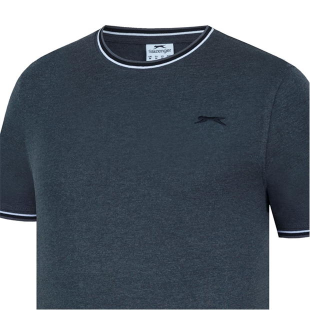 Charcoal Marl - Slazenger - Tipped T Shirt Mens