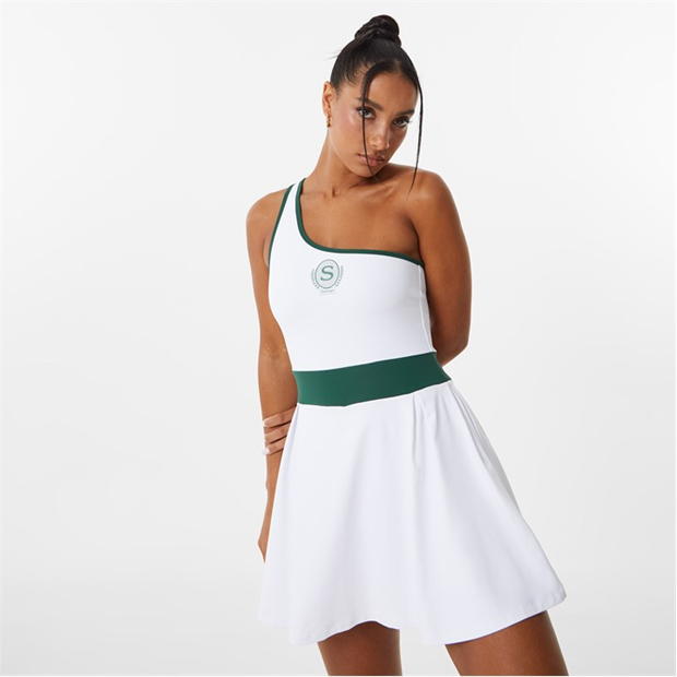 White - Slazenger - Sofia Richie One Shoulder Skort Dress