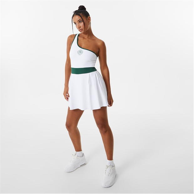 White - Slazenger - Sofia Richie One Shoulder Skort Dress