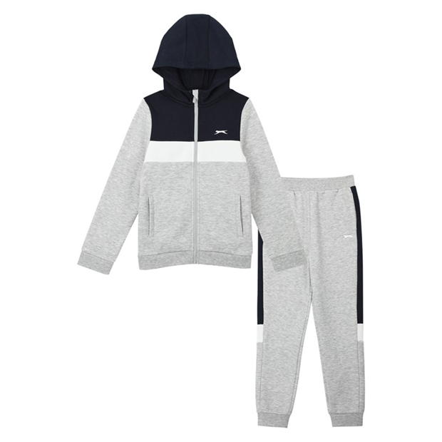 Navy - Slazenger - Fleece Full Zip Track Suit Junior Boys