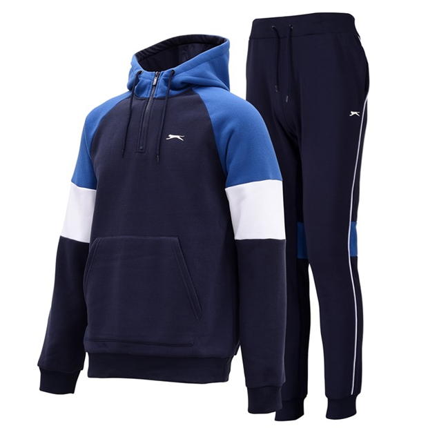 Navy/Royal - Slazenger - Fleece Tracksuit Mens