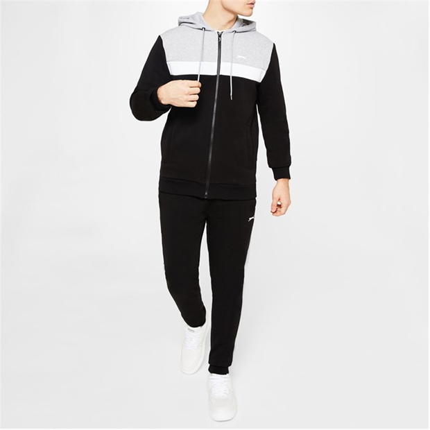 Black/Grey - Slazenger - Full Zip Tracksuit