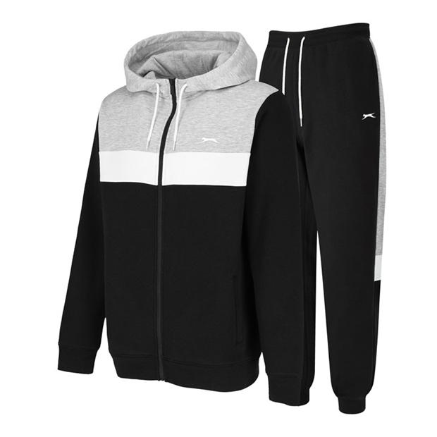 Black/Grey - Slazenger - Full Zip Tracksuit