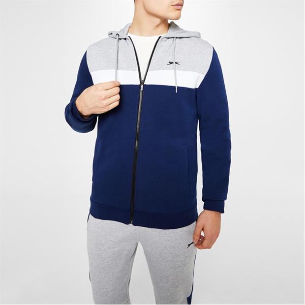 Grey Marl/Navy - Slazenger - Full Zip Tracksuit