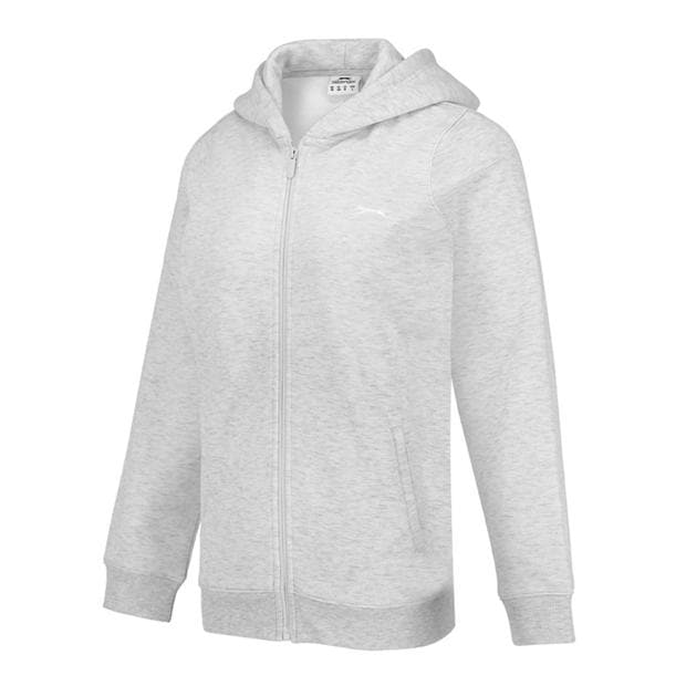 Ice Grey Marl - Slazenger - Fitted Full Zip Hoodie Womens