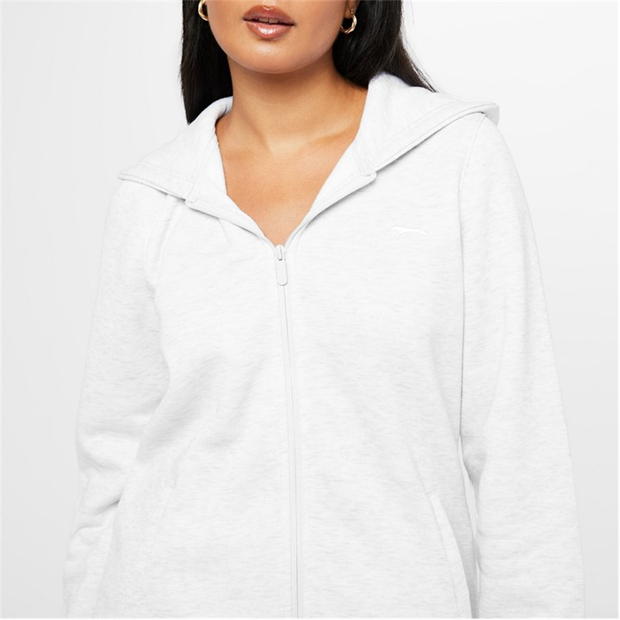 Ice Grey Marl - Slazenger - Fitted Full Zip Hoodie Womens