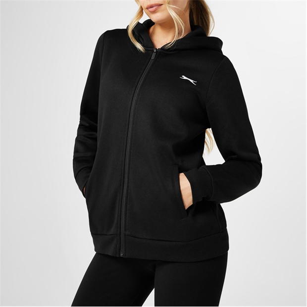 Black - Slazenger - Fitted Full Zip Hoodie Womens