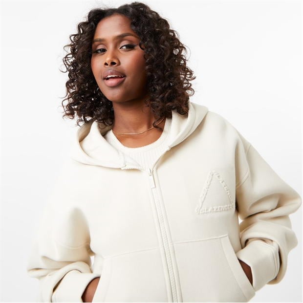 Cream - Slazenger - ft. Wolfie Cindy Logo Zip Hoodie