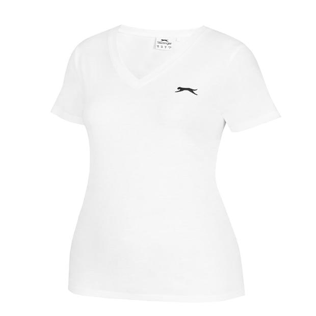 White - Slazenger - V Neck T Shirt Ladies