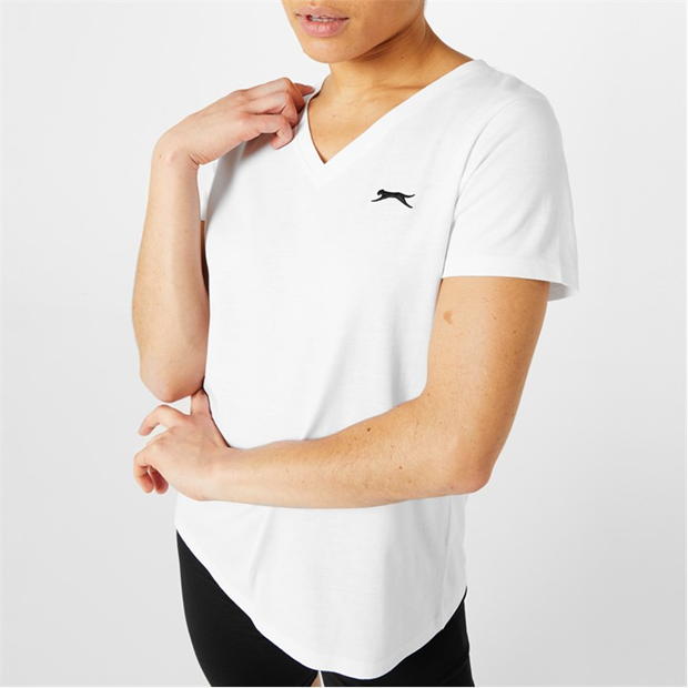 White - Slazenger - V Neck T Shirt Ladies