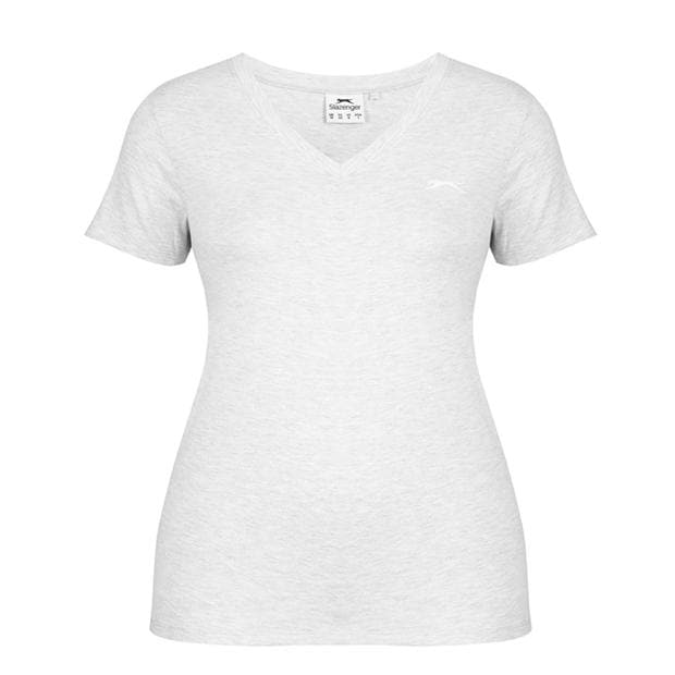 Ice Grey Marl - Slazenger - V Neck T Shirt Ladies