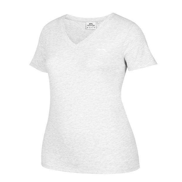 Ice Grey Marl - Slazenger - V Neck T Shirt Ladies