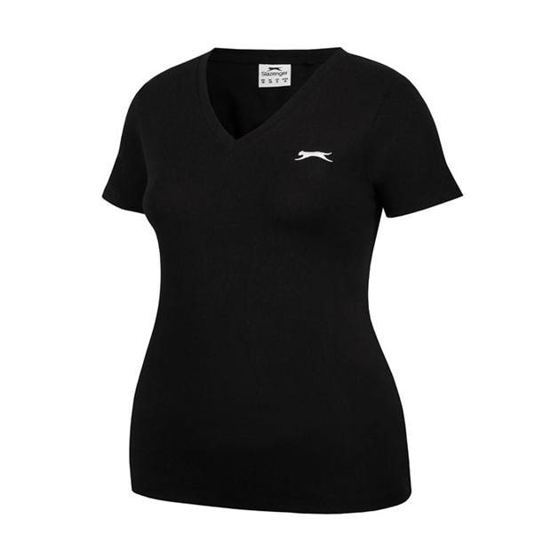 Black - Slazenger - V Neck T Shirt Ladies