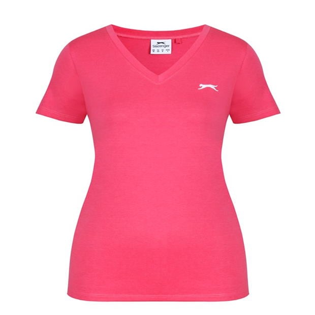 Brt Pink - Slazenger - V Neck T Shirt Ladies