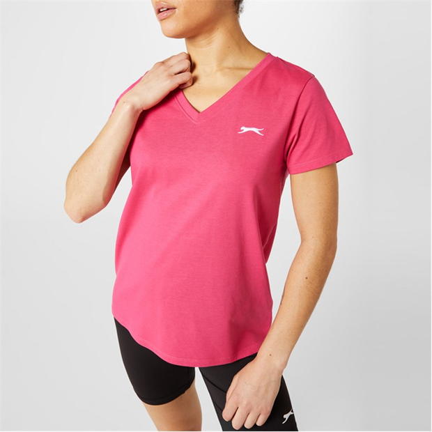 Brt Pink - Slazenger - V Neck T Shirt Ladies