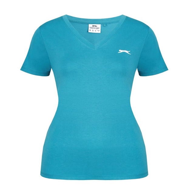 Teal - Slazenger - V Neck T Shirt Ladies