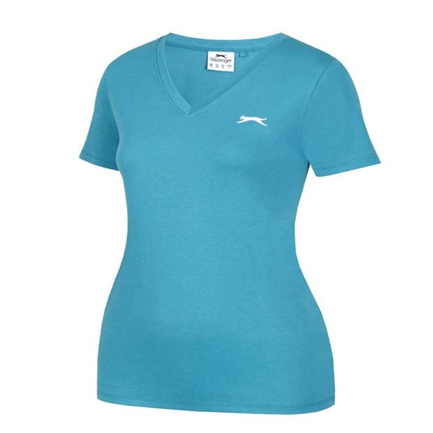 Teal - Slazenger - V Neck T Shirt Ladies