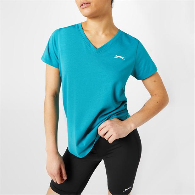 Teal - Slazenger - V Neck T Shirt Ladies