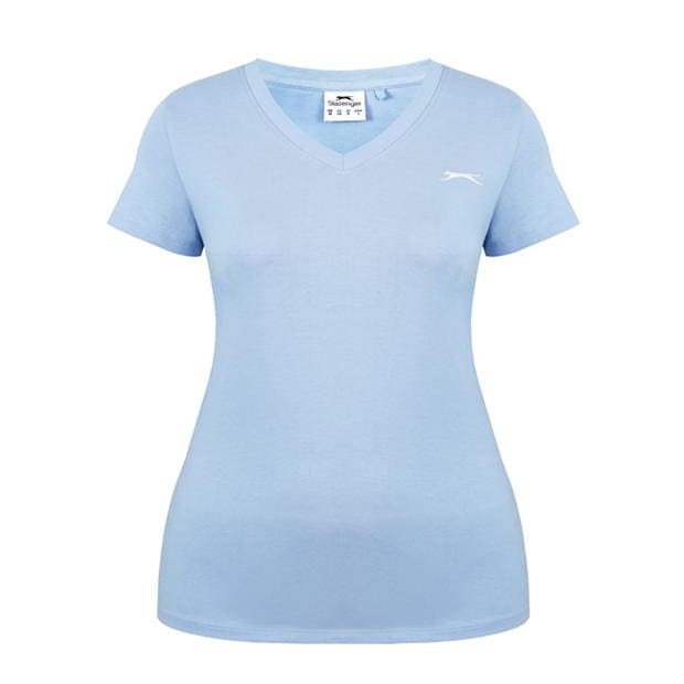 Light Blue - Slazenger - V Neck T Shirt Ladies