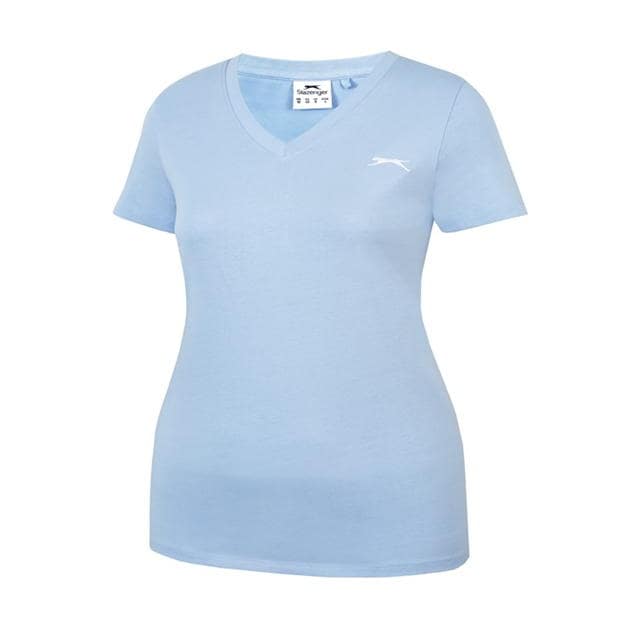 Light Blue - Slazenger - V Neck T Shirt Ladies