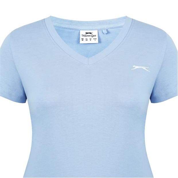 Light Blue - Slazenger - V Neck T Shirt Ladies