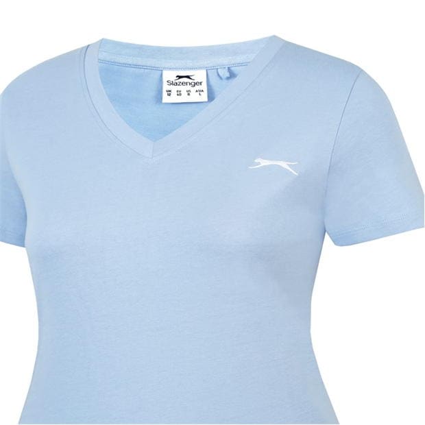 Light Blue - Slazenger - V Neck T Shirt Ladies