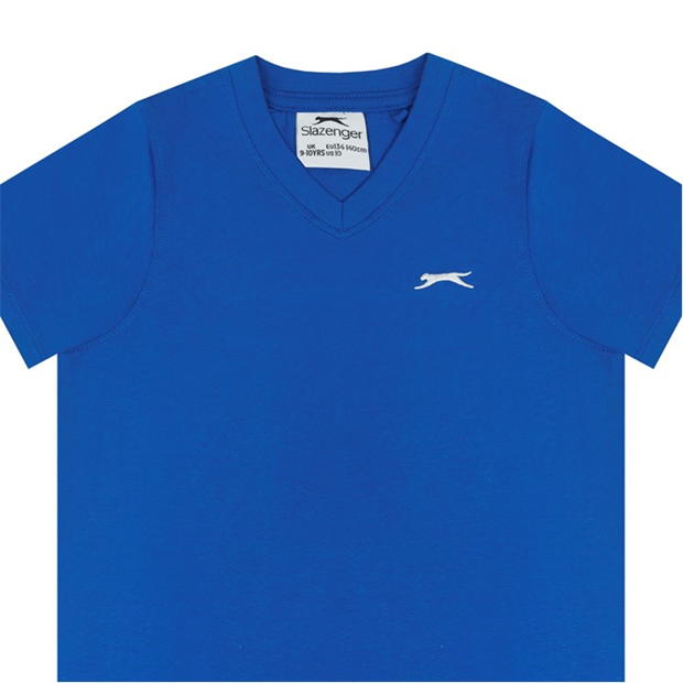 Royal Blue - Slazenger - V Neck T Shirt Junior Boys