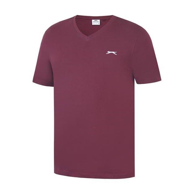 Wine - Slazenger - V Neck T Shirt Mens