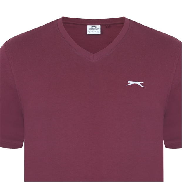 Wine - Slazenger - V Neck T Shirt Mens