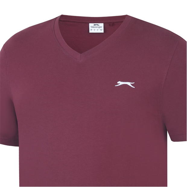 Wine - Slazenger - V Neck T Shirt Mens