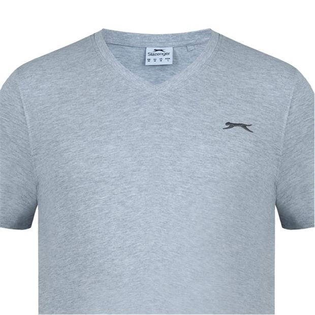 Grey Marl - Slazenger - V Neck T Shirt Mens