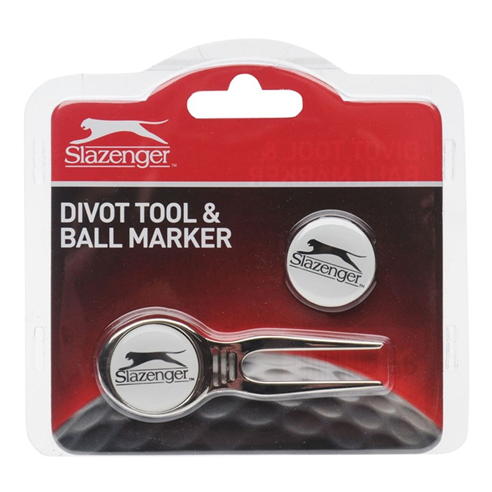 Slazenger - Golf Divot Repair Tool with Magnetic Ball Markers