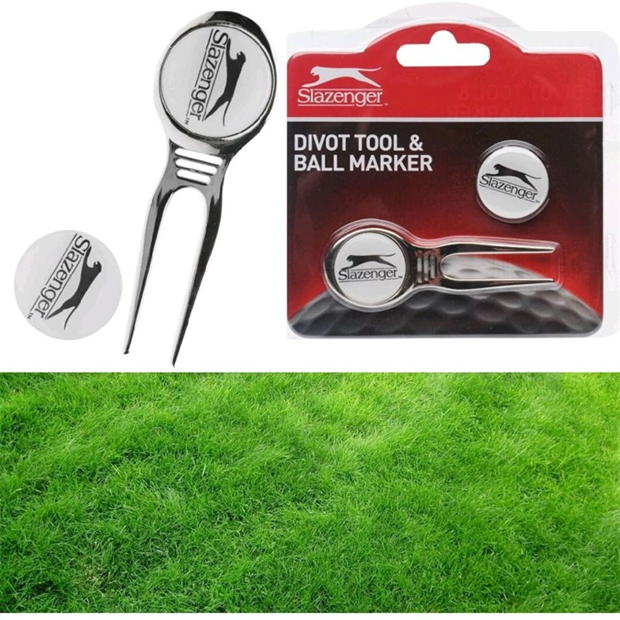 Slazenger - Golf Divot Repair Tool with Magnetic Ball Markers