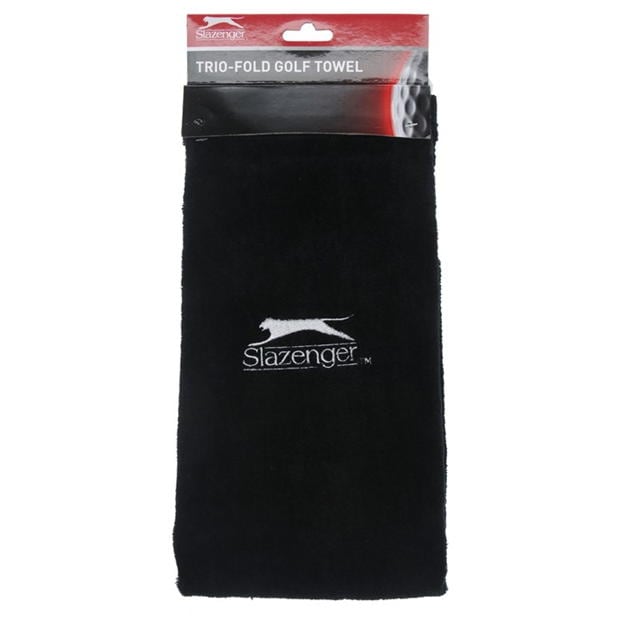 Black - Slazenger - Golf Bag Towel with Carabiner Clip