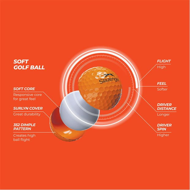 Orange - Slazenger - V300 Golf Balls 24 Pack