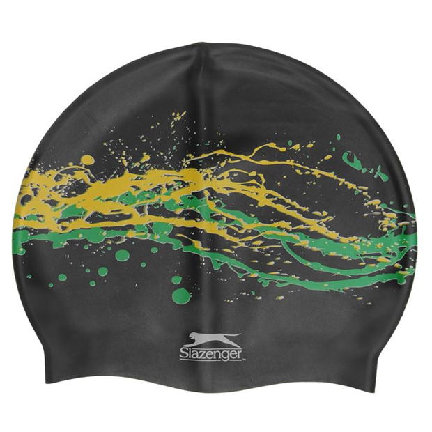 Black/Yell/Grn - Slazenger - Print Swim Cap