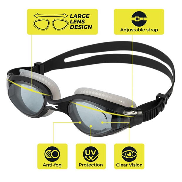 Black - Slazenger - Aero Swimming Goggles for Adults