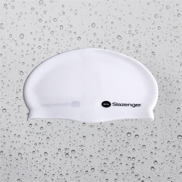 White - Slazenger - Junior Silicone Swim Cap