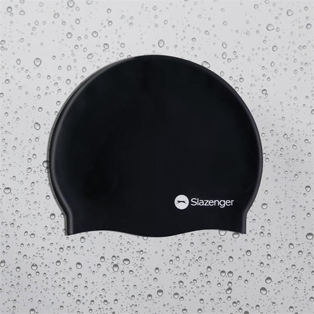 Black - Slazenger - Junior Silicone Swim Cap