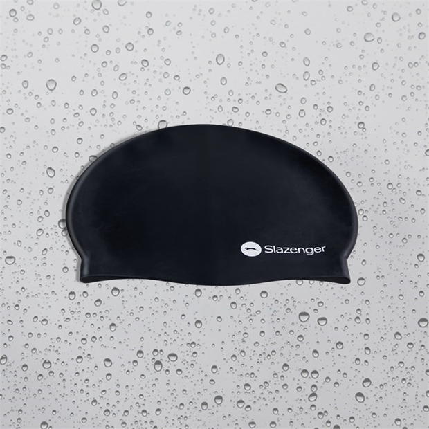 Black - Slazenger - Junior Silicone Swim Cap