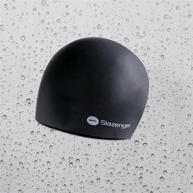 Black - Slazenger - Junior Silicone Swim Cap