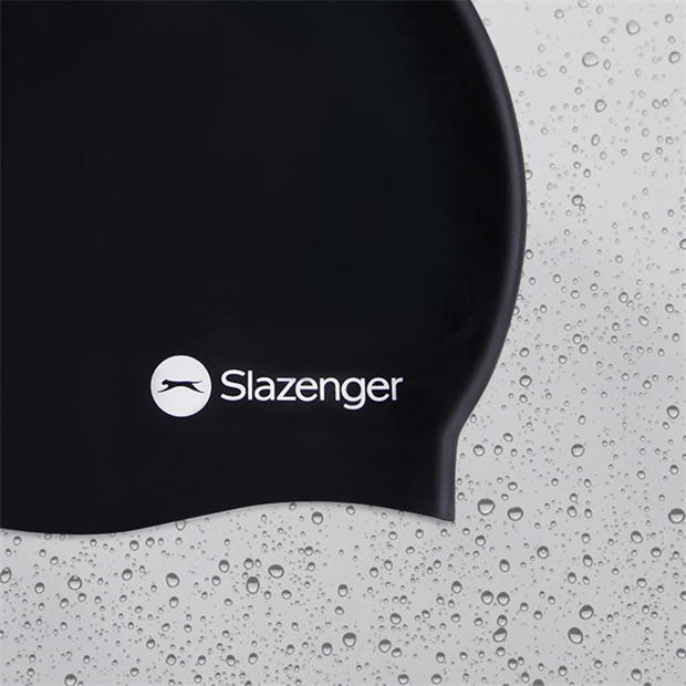 Black - Slazenger - Junior Silicone Swim Cap