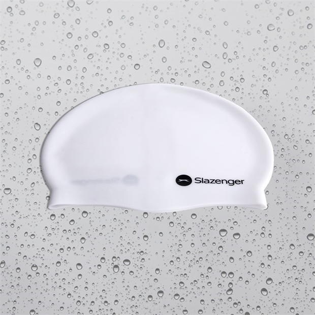 White - Slazenger - Adults Silicone Swim Cap