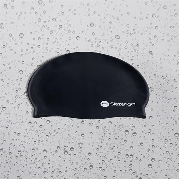 Black - Slazenger - Adults Silicone Swim Cap