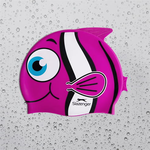 Slazenger - Vibrant Fish Print Kids Swim Cap