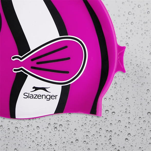 Pink Fish - Slazenger - Vibrant Fish Print Kids Swim Cap