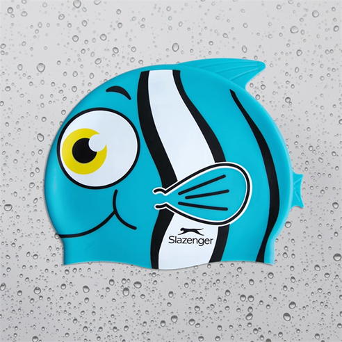 Slazenger - Vibrant Fish Print Kids Swim Cap