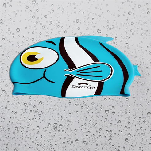 Slazenger - Vibrant Fish Print Kids Swim Cap